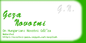 geza novotni business card